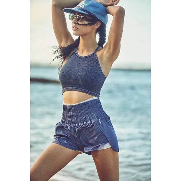 Free People Movement The Way Home Shorts Smocked Active Athleisure - Medium - Picture 1 of 6